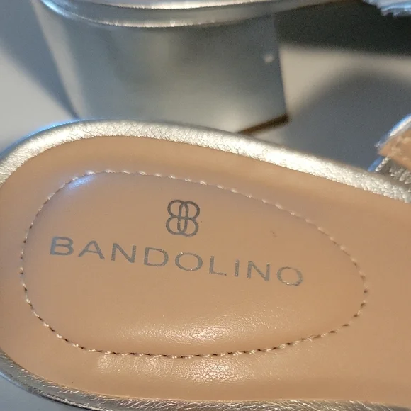 Bandolino Silver Rhinestone Mules - Picture 2 of 7